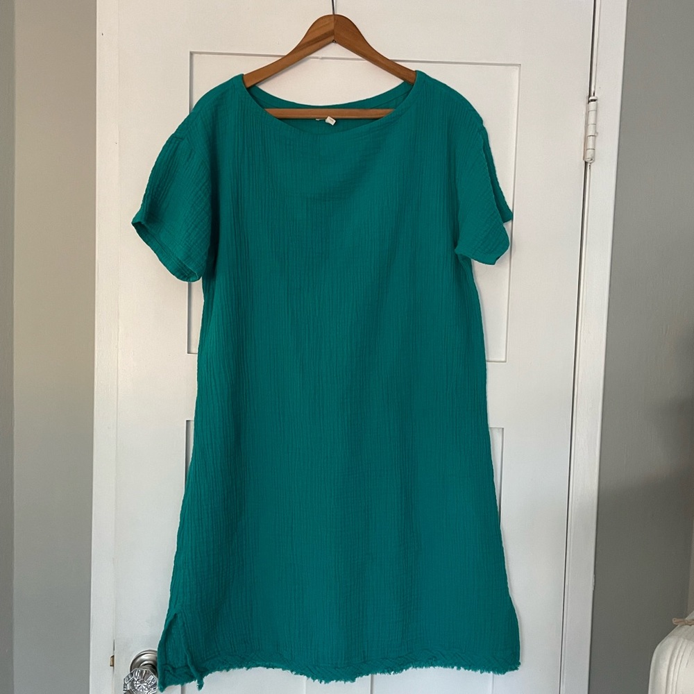 Eileen Fisher organic cotton soft gauzy tunic dress medium